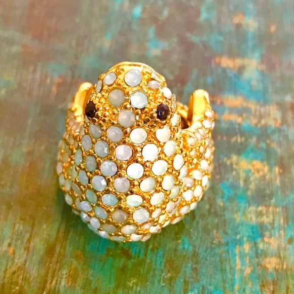 Rhinestone Frog Stretch Rings - Picture 5 of 8